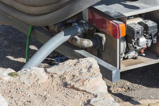 Private water tanker truck for pure drinking water supply.