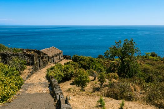 The beautiful Sicilian coast with ancient summer residences