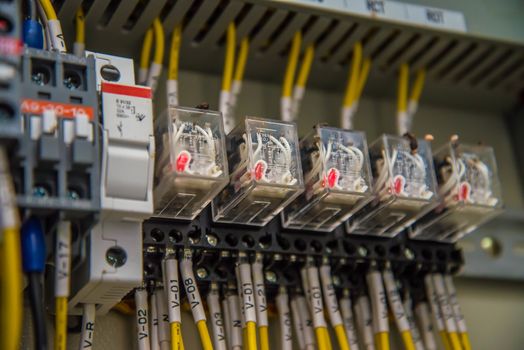 Control panel in the factory, Electrical control circuit