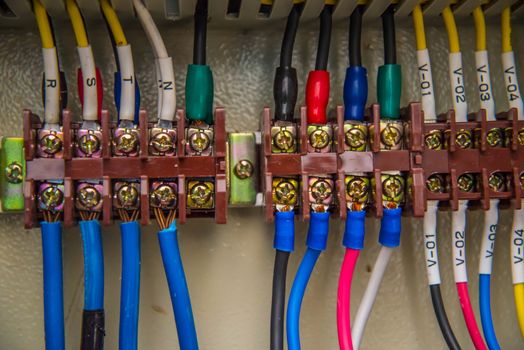 Control panel in the factory, Electrical control circuit