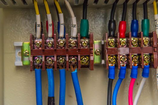 Control panel in the factory, Electrical control circuit