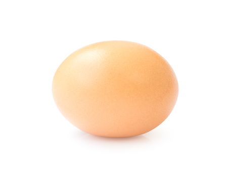 Raw chicken egg on white background with clipping path