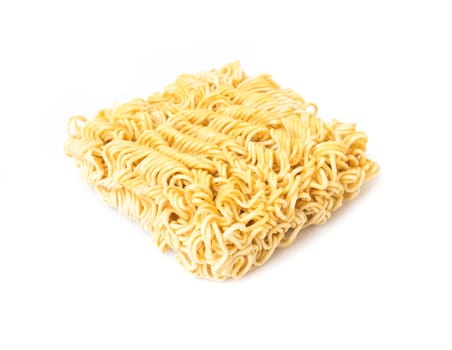 Instant noodles on white background, food concept