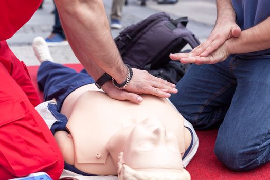 Cardiopulmonary resuscitation - CPR. Cardiac massage training.