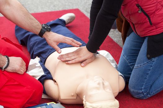 Cardiopulmonary resuscitation - CPR. Cardiac massage training.