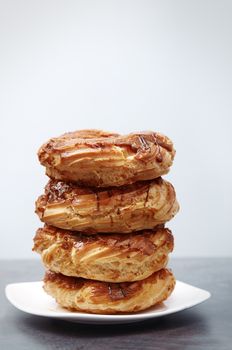 Glazed Doughnuts on a dessert plate