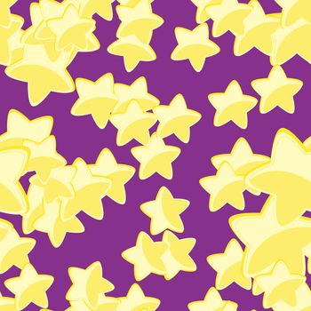 Nice cartoon star pattern with different stars icons on dark background. Original pattern for textile, web etc.