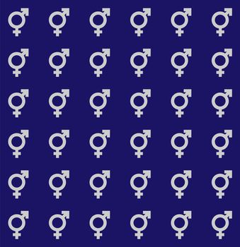 Gender symbol seamless endless pattern. Transgender texture with symbol.