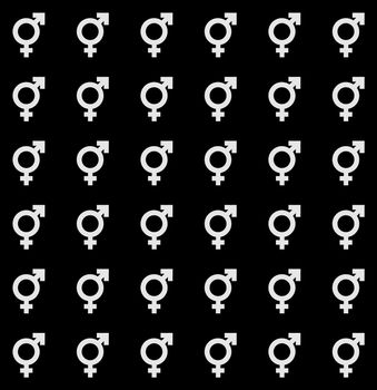 Gender symbol seamless endless pattern. Transgender texture with symbol.