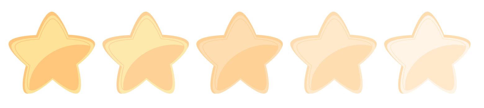 Isolated gold and yellow star icons in set, ranking mark. Modern simple favorite sign, decoration symbol for website design, web button, mobile app.