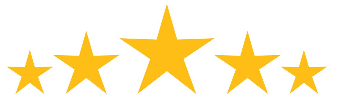 Isolated gold and yellow star icons in set, ranking mark. Modern simple favorite sign, decoration symbol for website design, web button, mobile app.