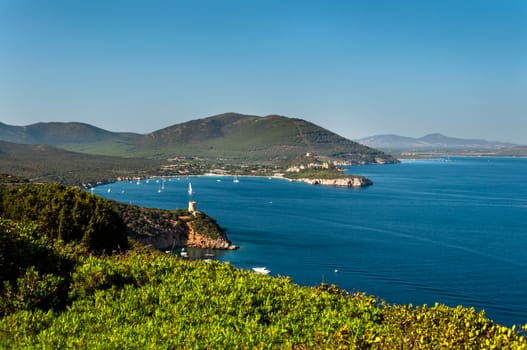 Landscape of coast of Sardinia in the gulf of Capo Caccia