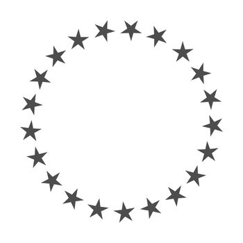 Star in circle shape. Starry border frame icon isolated on a white background