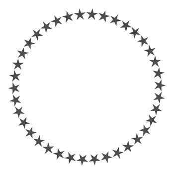 Star in circle shape. Starry border frame icon isolated on a white background