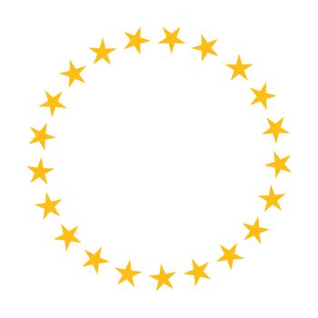 Star in circle shape. Starry border frame icon isolated on a white background