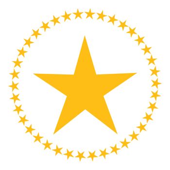 Star in circle shape. Starry border frame icon isolated on a white background