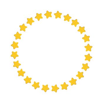 Star in circle shape. Starry border frame icon isolated on a white background
