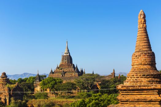 Bagan buddha tower at day , famous place in Myanmar/ Burma