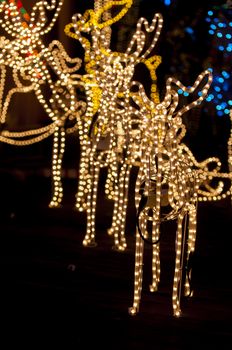 many christmas light ornaments, deers, raindeers etc.