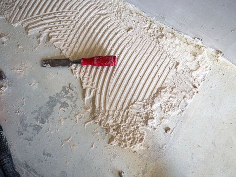 Home improvement, renovation construction tools on the floor