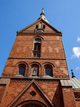 Landmark the famous St. Mary church in Flensburg Schleswig Holstein Germany  