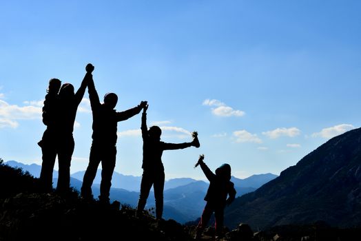 successful family group in nature