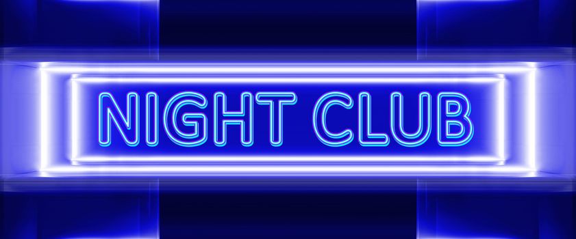 highly technological design of the neon sign of night club