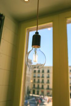 modern light bulb in a dinning room