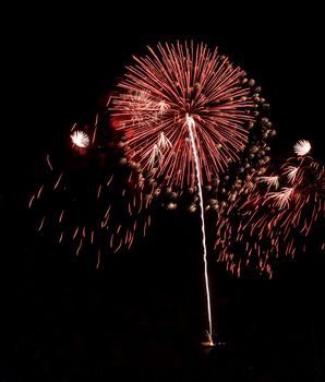 Real Isolated Fireworks, Falling Flowers Pattern