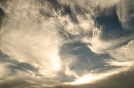 blue sky have cloud in winter season ,thai land ,have feeling happy
