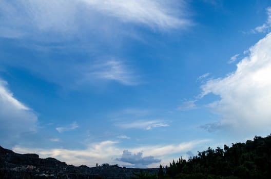 blue sky have cloud in winter season ,thai land ,have feeling happy