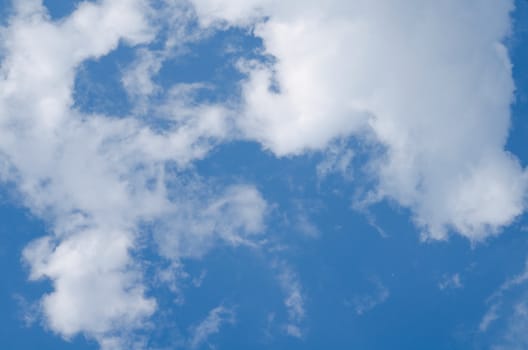 blue sky have cloud in winter season ,thai land ,have feeling happy , and sihouette style
