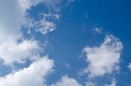 blue sky have cloud in winter season ,thai land ,have feeling happy , and sihouette style