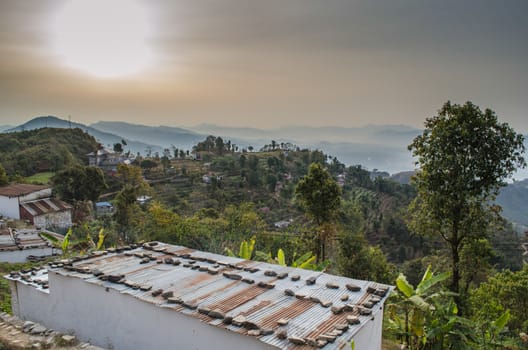 perfect view point , is have tree , village, stream , fresh air for people ,beautiful forest and blue sky