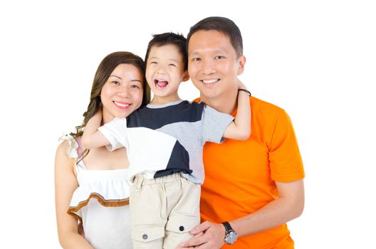 Indoor portrait of a happy asian family