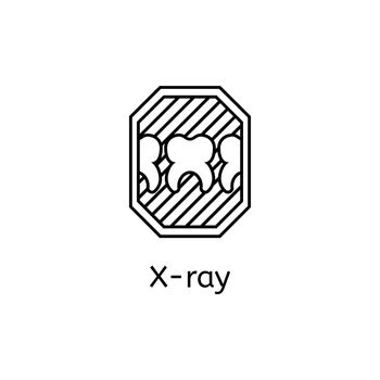 X-rays of the tooth. illustration, Outline design icon.