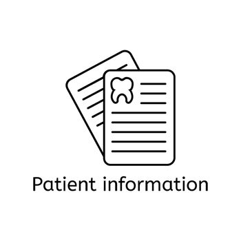 Outline icon of patient card. Symbol of medical euipment for web design or mobile app. Thin line signs of card for design logo, visit card, etc.