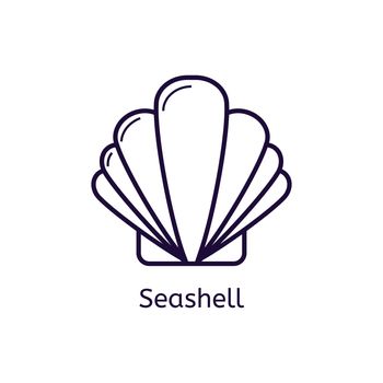  seashell icon on a white background. Thin line icon for web site, visit card, poster, banner etc. Shell icon.