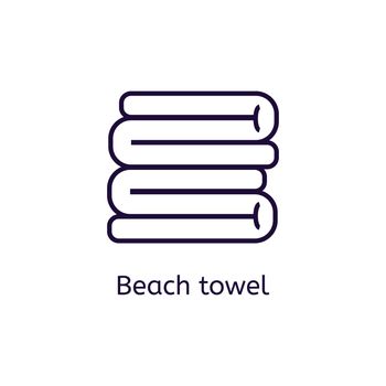  beach towel icon on a white background. Thin line icon for web site, visit card, poster, banner etc.