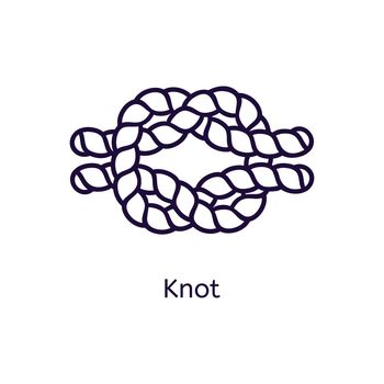  knot icon on a white background. Thin line icon for web site, visit card, poster, banner etc.