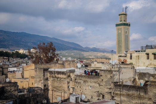 View of the old town of Fez, Morocco, North Africa