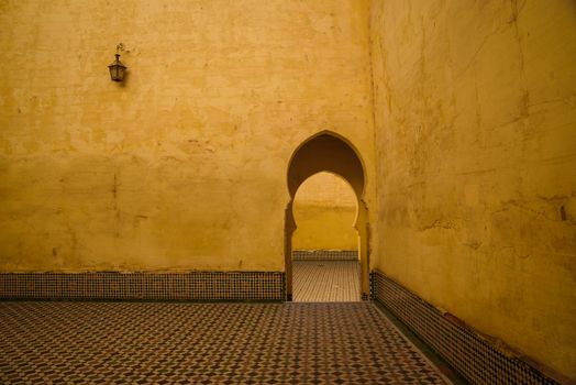 Popular landmark - Mausoleum of Moulay Idris in Meknes, Morocco.