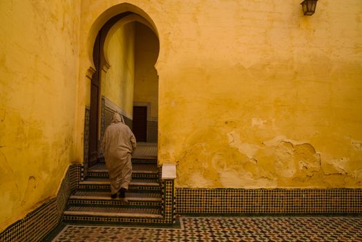 Popular landmark - Mausoleum of Moulay Idris in Meknes, Morocco.