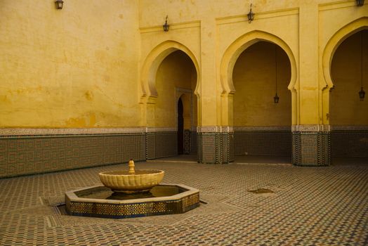 Popular landmark - Mausoleum of Moulay Idris in Meknes, Morocco.