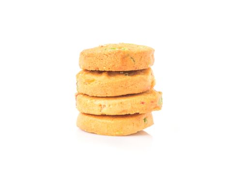 Cookie on white background, food and drink concept