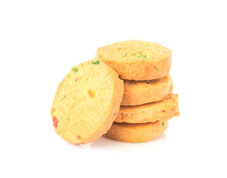 Cookie on white background, food and drink concept