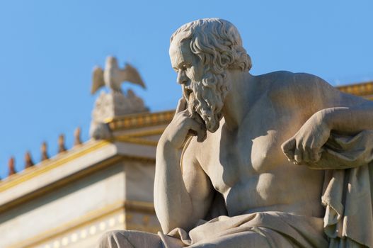 classical statue of Socrates from side