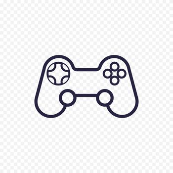 Game controller line icon. Gamepad thin linear signs for video computer game. Outline concept for websites, infographic, mobile applications.