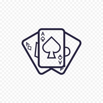 Playing card icon casino game. Ace poker cards thin linear signs. Outline concept for websites, infographic, mobile app.