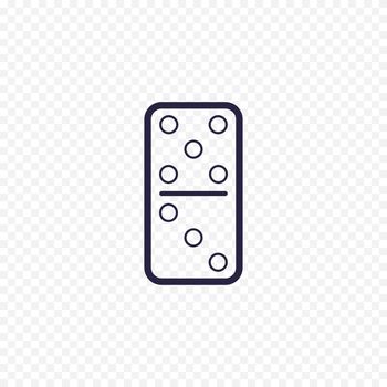 Domino game simple line icon. Game thin linear signs. Outline concept for websites, infographic, mobile app.